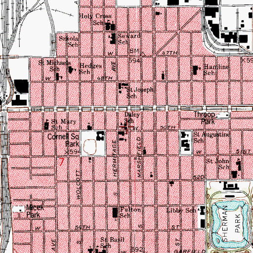 Topographic Map of Nativity of the Blessed Virgin Mary Catholic Church, IL