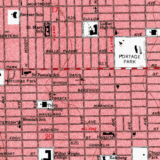 Topographic Map of Nebo Lutheran Church, IL
