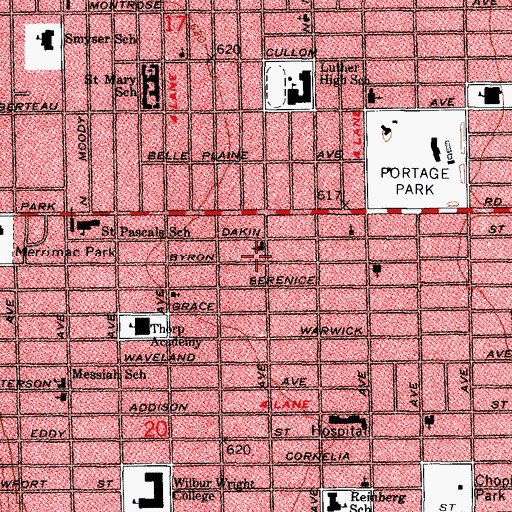 Topographic Map of Nebo Lutheran Church Hall, IL