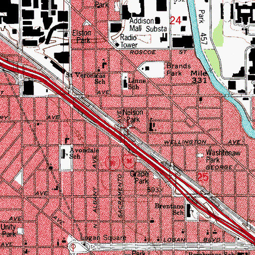 Topographic Map of Nelson Park, IL