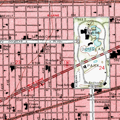 Topographic Map of New Bethel Temple United Methodist Church, IL