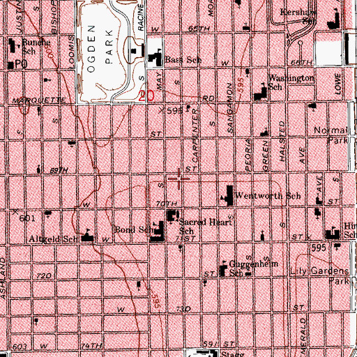 Topographic Map of New Bethlehem Missionary Baptist Church, IL