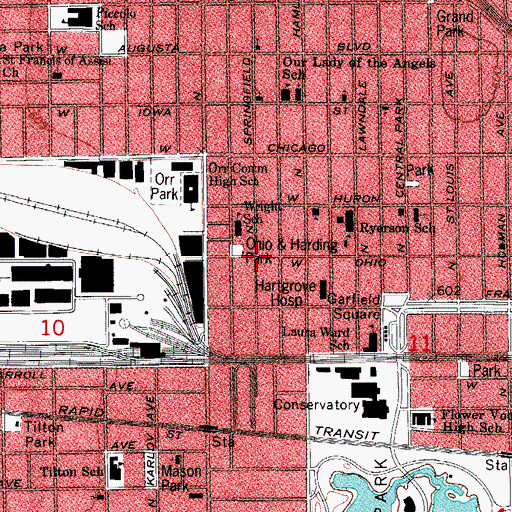 Topographic Map of New Cedar Grove Missionary Baptist Church, IL