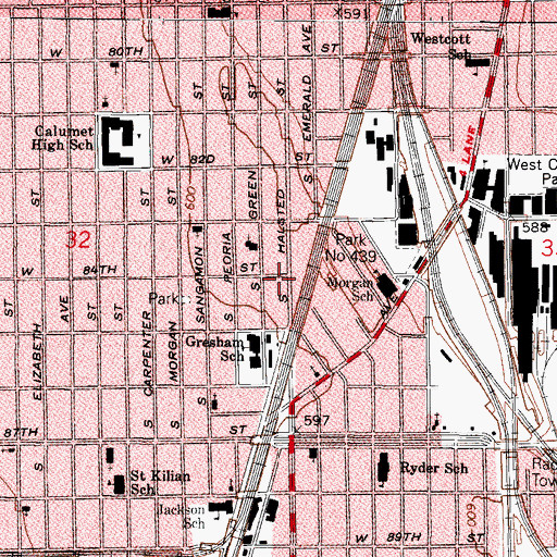 Topographic Map of New Faith Missionary Baptist Church, IL