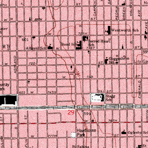 Topographic Map of New Hope Spiritual Church, IL