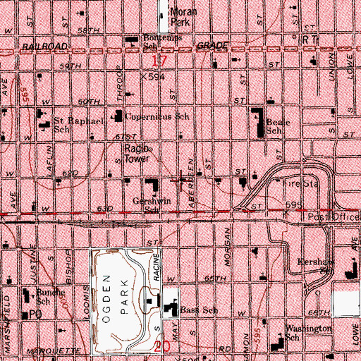 Topographic Map of New Jerusalem Pentecostal Church, IL