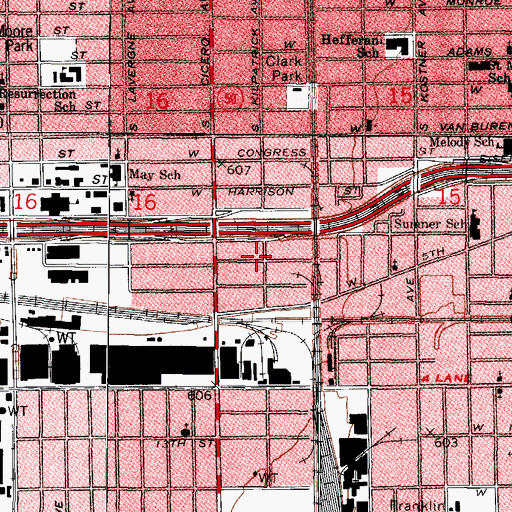 Topographic Map of New Mission Church of God in Christ, IL