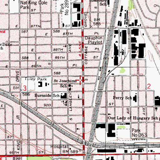 Topographic Map of New Mount Zion Missionary Baptist Church, IL