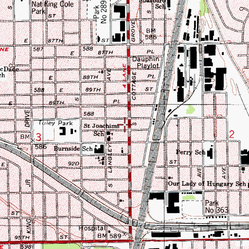 Topographic Map of New Mount Zion Missionary Baptist Church, IL