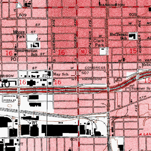 Topographic Map of New Precious Grove Missionary Baptist Church, IL