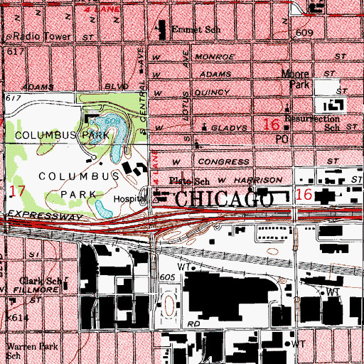 Topographic Map of New Saint Matthews Missionary Baptist Church, IL