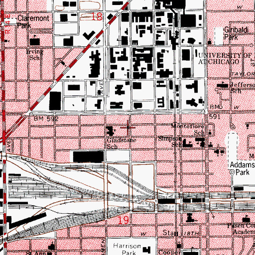 Topographic Map of New Zion Missionary Baptist Church, IL