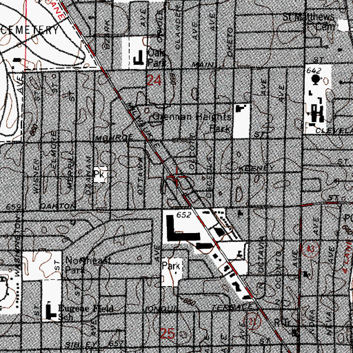 Topographic Map of Niles School of Cosmetology, IL