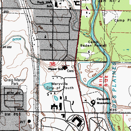 Topographic Map of Nipper Career Education Center, IL