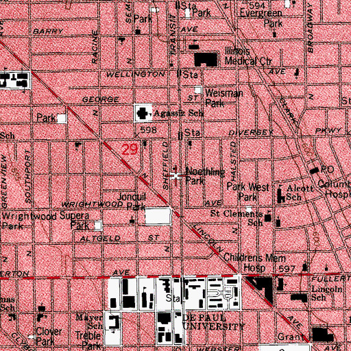 Topographic Map of Noethling Park, IL