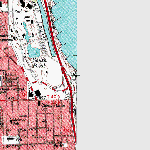 Topographic Map of North Avenue Beach House, IL
