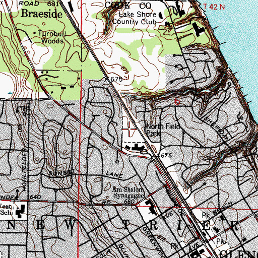 Topographic Map of North Field Park, IL
