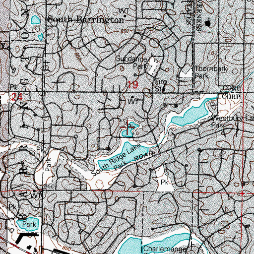 Topographic Map of North Ridge Lake Park, IL