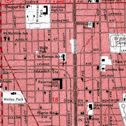 Topographic Map of North Side Church of the Nazarene, IL