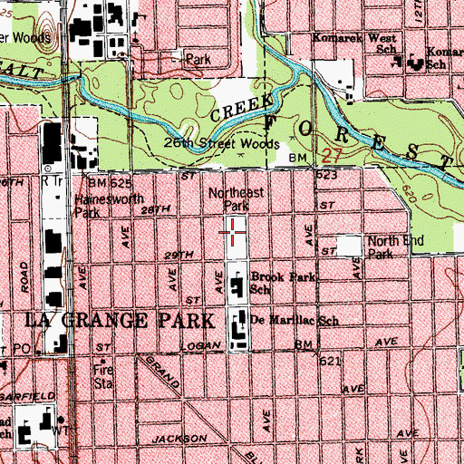 Topographic Map of Northeast Park, IL