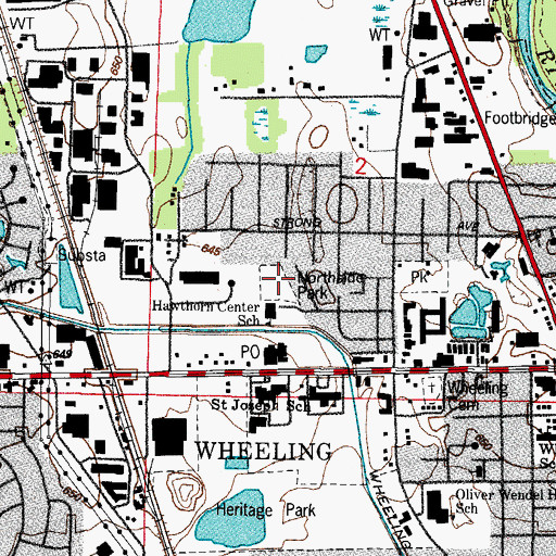 Topographic Map of Northside Park, IL