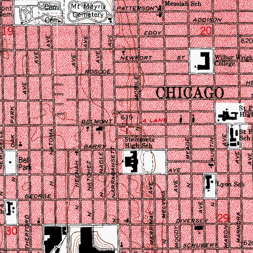 Topographic Map of Northwest Church of God, IL
