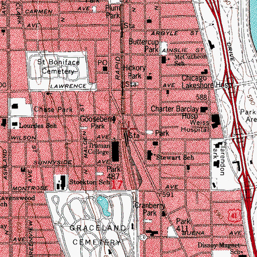 Topographic Map of Northwest School of Dental Technology, IL