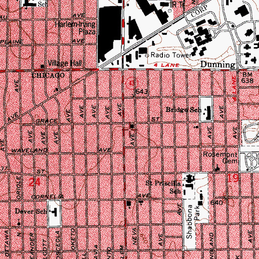 Topographic Map of Norwood Bible Church, IL