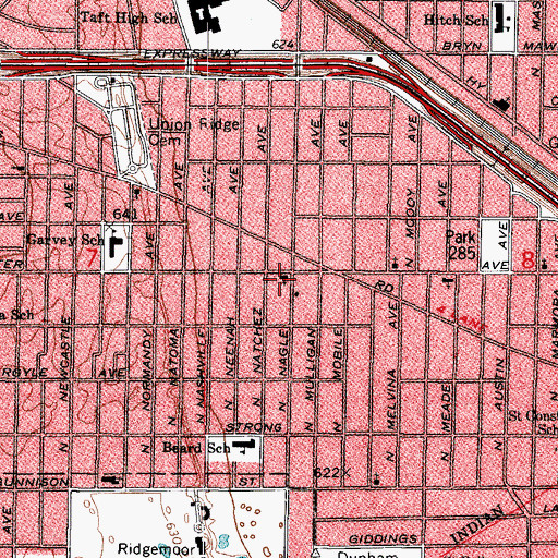 Topographic Map of Norwood Gospel Chapel, IL