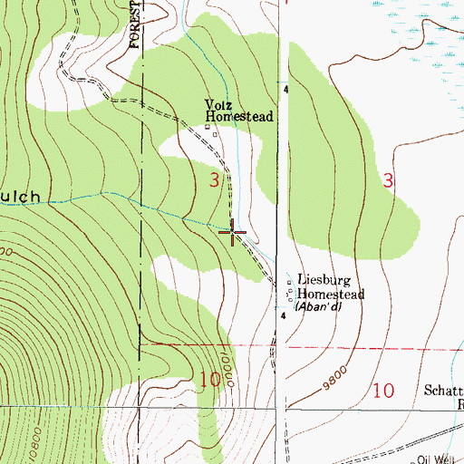 Topographic Map of Volz Gulch, CO