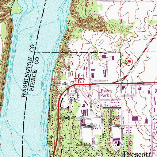 Topographic Map of Andrea Park, WI