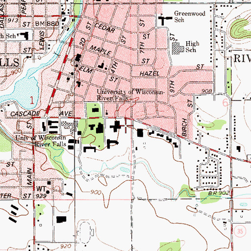Topographic Map of Centennial Science Hall, WI