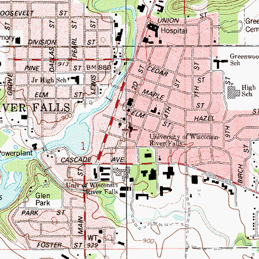 Topographic Map of Ezekiel Lutheran Church, WI