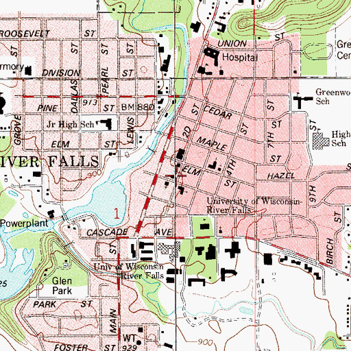 Topographic Map of First Covenant Church, WI