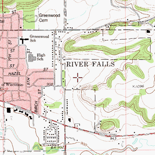 Topographic Map of Golf View Park, WI