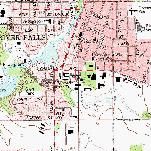 Topographic Map of Hagestad Student Center, WI