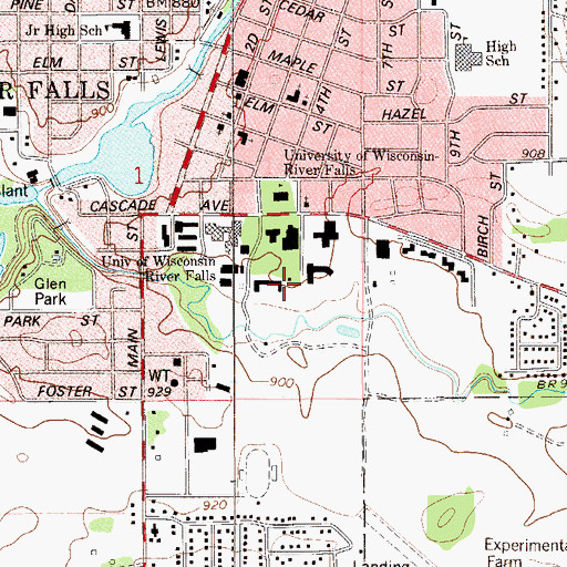 Topographic Map of Hathorn Cottage, WI