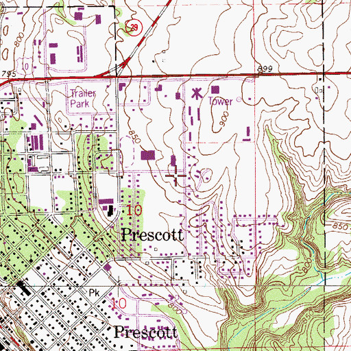 Topographic Map of Joy Lutheran Church, WI