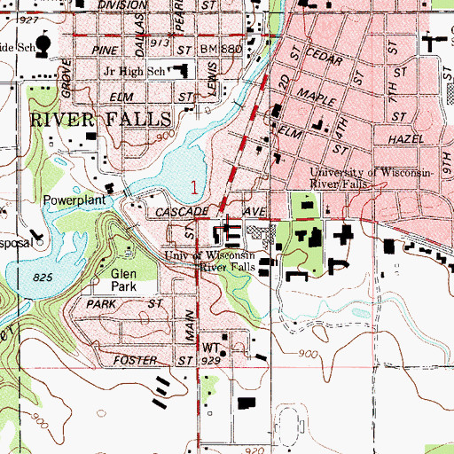 Topographic Map of May Hall, WI