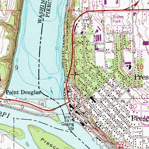 Topographic Map of Riverhills Hospital, WI