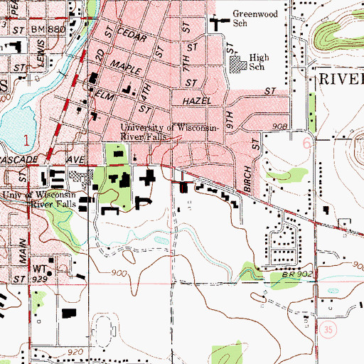 Topographic Map of Rodli Commons, WI