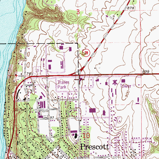 Topographic Map of Saint Pauls Lutheran Church, WI