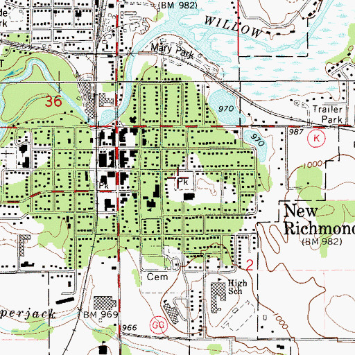 Topographic Map of Citizens Field, WI