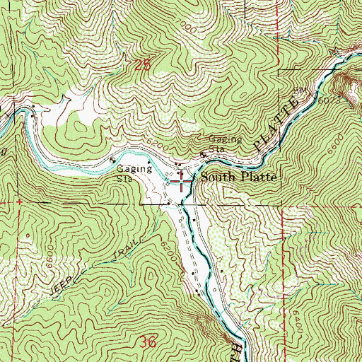 Topographic Map of North Fork South Platte River, CO