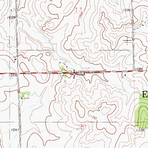 Topographic Map of Erin Corners School (historical), WI