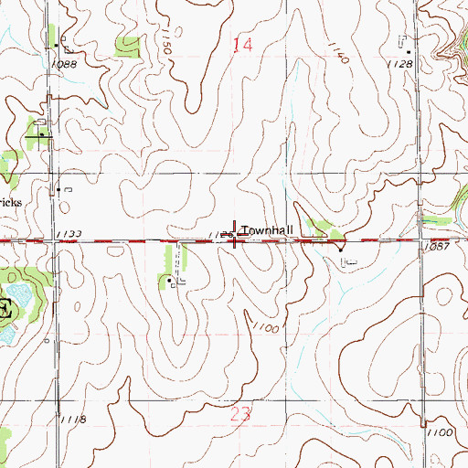 Topographic Map of Erin Prairie Townhall, WI