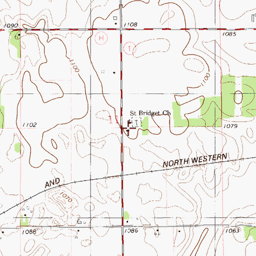 Topographic Map of Grandview School (historical), WI