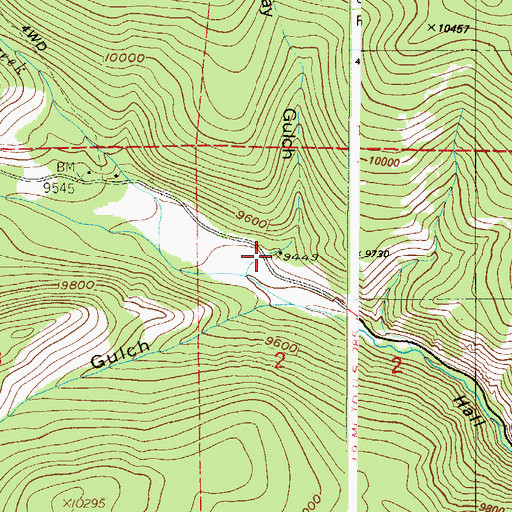 Topographic Map of Hathaway Gulch, CO