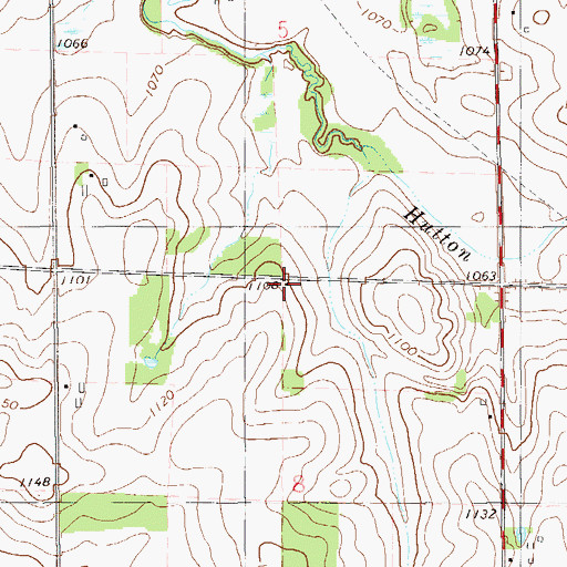 Topographic Map of Hutton Creek School (historical), WI