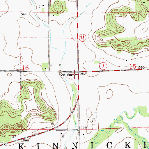 Topographic Map of Kinnickinnic Townhall, WI